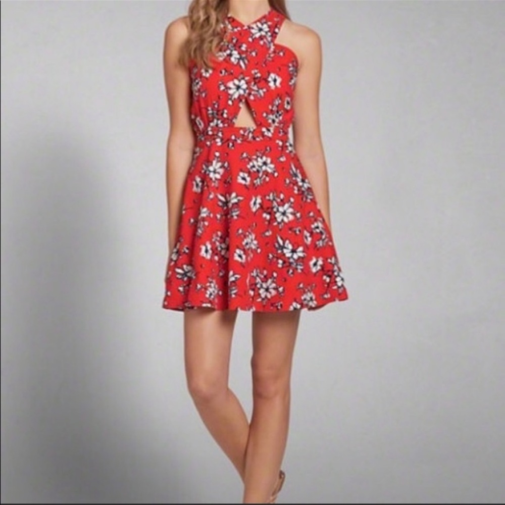 ABERCROMBIE & FITCH FLORAL FIT and FLARE DRESS